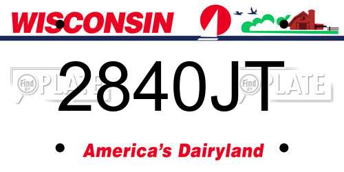 2840JT Wisconsin License Plate