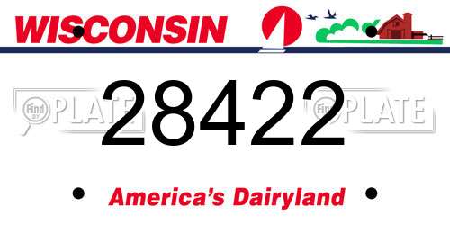 28422 Wisconsin License Plate