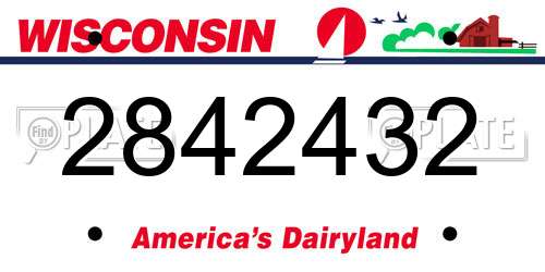 2842432 Wisconsin License Plate
