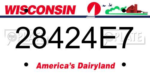 28424E7 Wisconsin License Plate