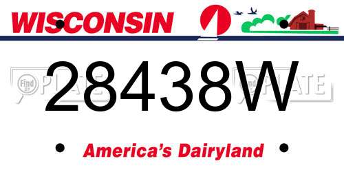 28438W Wisconsin License Plate