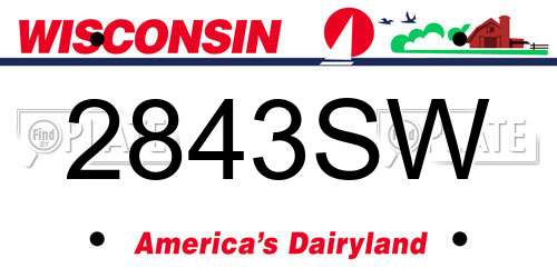 2843SW Wisconsin License Plate
