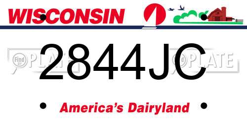 2844JC Wisconsin License Plate
