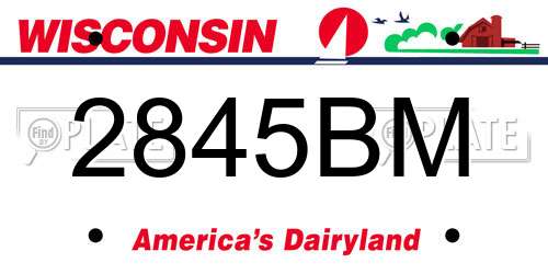 2845BM Wisconsin License Plate