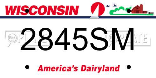 2845SM Wisconsin License Plate