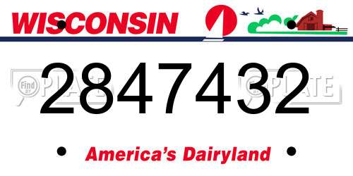 2847432 Wisconsin License Plate