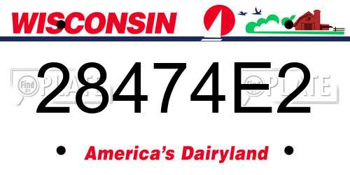 28474E2 Wisconsin License Plate