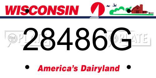 28486G Wisconsin License Plate