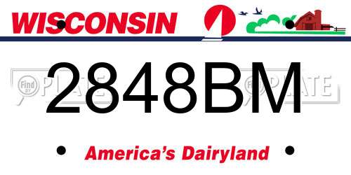 2848BM Wisconsin License Plate