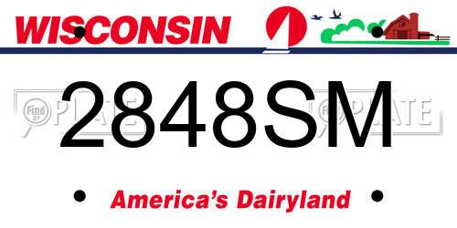 2848SM Wisconsin License Plate