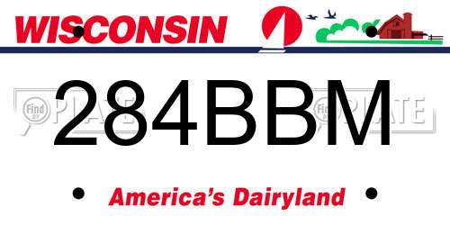 284BBM Wisconsin License Plate