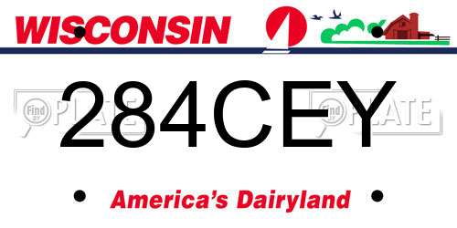 284CEY Wisconsin License Plate