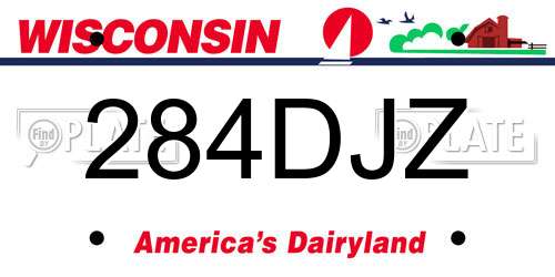 284DJZ Wisconsin License Plate
