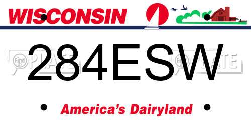 284ESW Wisconsin License Plate