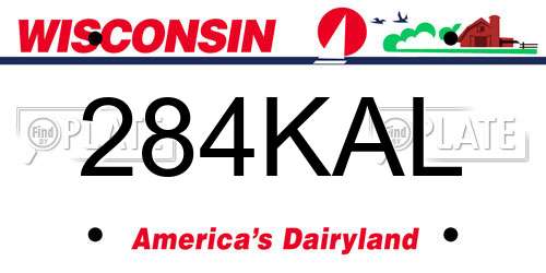 284KAL Wisconsin License Plate