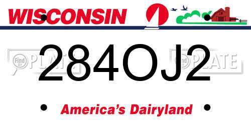 284OJ2 Wisconsin License Plate