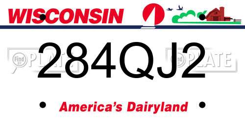 284QJ2 Wisconsin License Plate