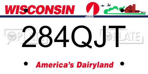 284QJT Wisconsin License Plate