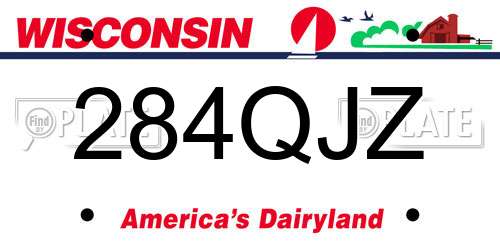 284QJZ Wisconsin License Plate