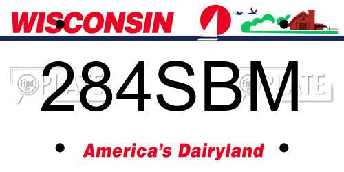 284SBM Wisconsin License Plate