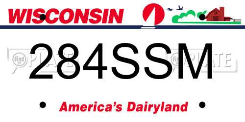 284SSM Wisconsin License Plate