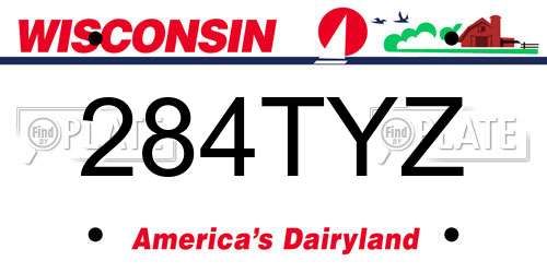 284TYZ Wisconsin License Plate