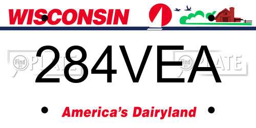 284VEA Wisconsin License Plate