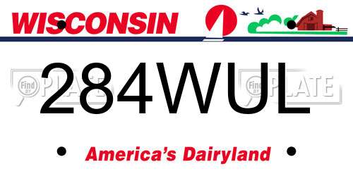 284WUL Wisconsin License Plate