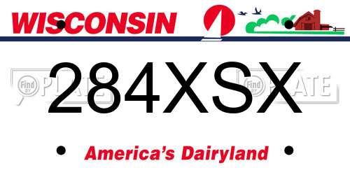 284XSX Wisconsin License Plate