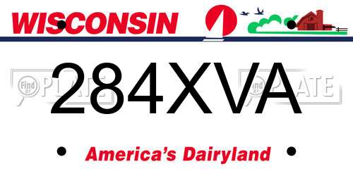 284XVA Wisconsin License Plate