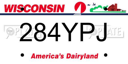 284YPJ Wisconsin License Plate