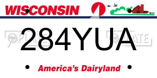 284YUA Wisconsin License Plate