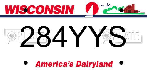 284YYS Wisconsin License Plate
