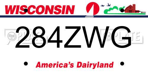 284ZWG Wisconsin License Plate