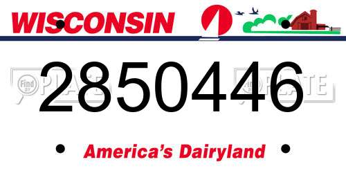 2850446 Wisconsin License Plate