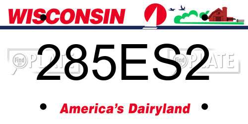 285ES2 Wisconsin License Plate
