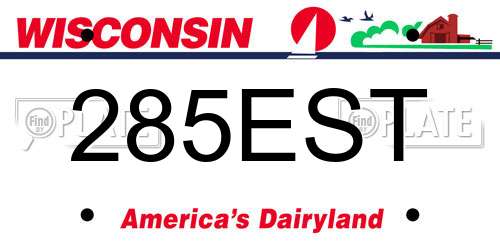 285EST Wisconsin License Plate