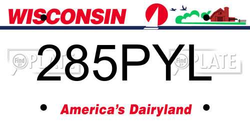 285PYL Wisconsin License Plate