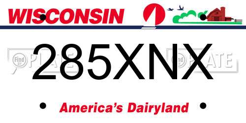 285XNX Wisconsin License Plate