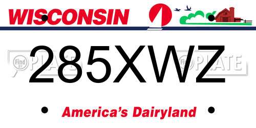 285XWZ Wisconsin License Plate