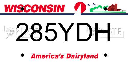 285YDH Wisconsin License Plate