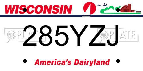 285YZJ Wisconsin License Plate