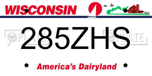 285ZHS Wisconsin License Plate