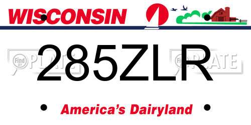 285ZLR Wisconsin License Plate