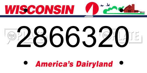 2866320 Wisconsin License Plate