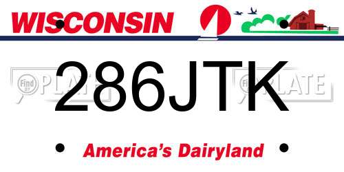 286JTK Wisconsin License Plate