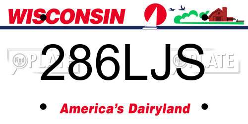 286LJS Wisconsin License Plate