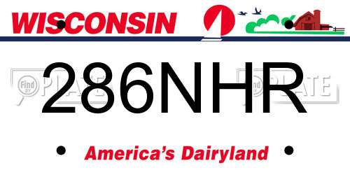 286NHR Wisconsin License Plate