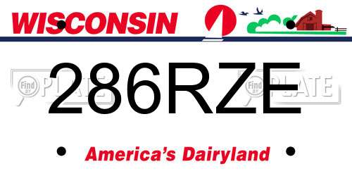 286RZE Wisconsin License Plate
