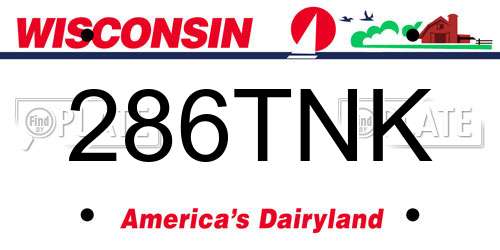286TNK Wisconsin License Plate